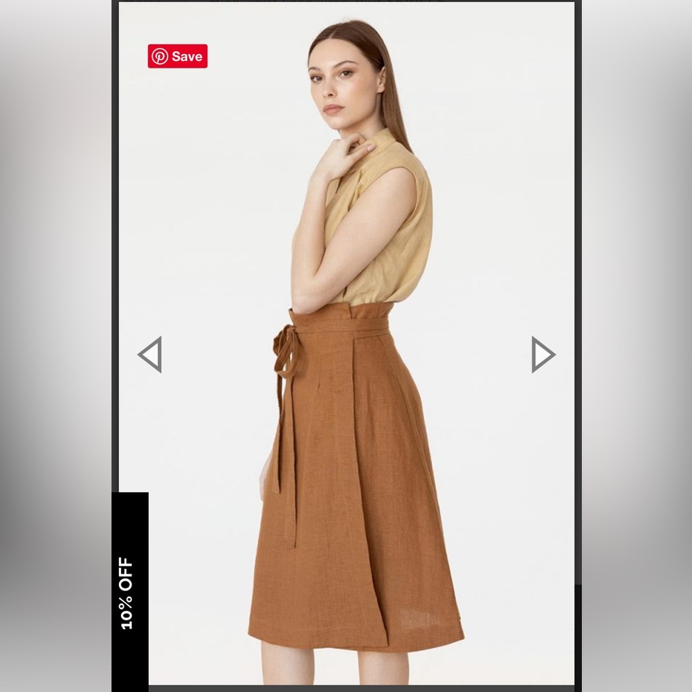 Magic Linen High Waist Wrap Skirt -sz M